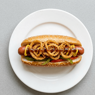 Jumbo Hot Dog With Fried Onion 