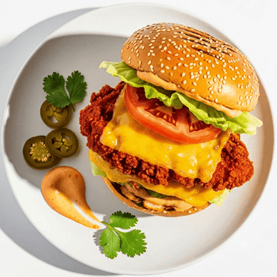 1/2 Spicy Chicken Burger Meal 